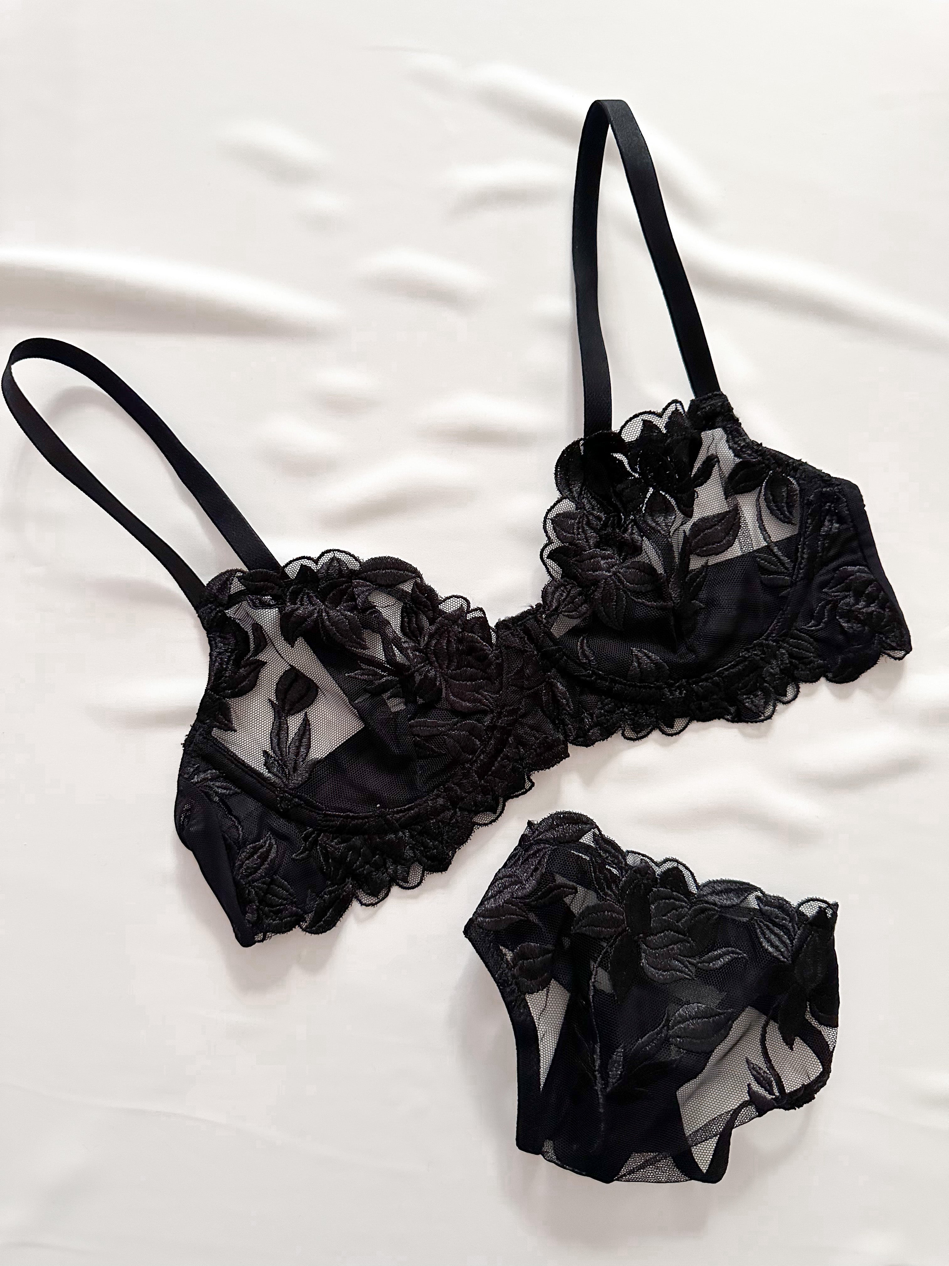 edde Black Underwire Bra Set