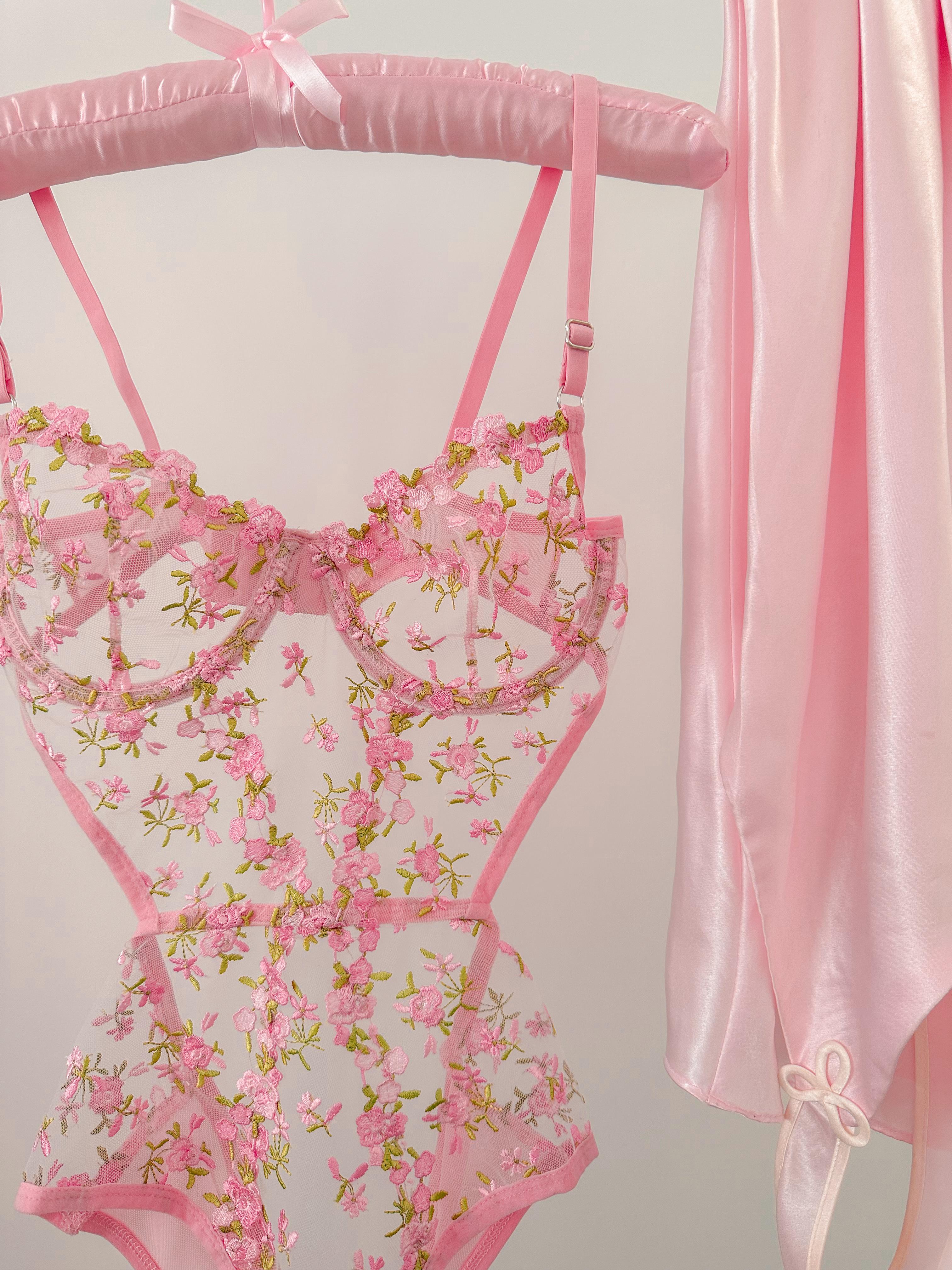 Barbie Floral Pink Underwire Bodysuit