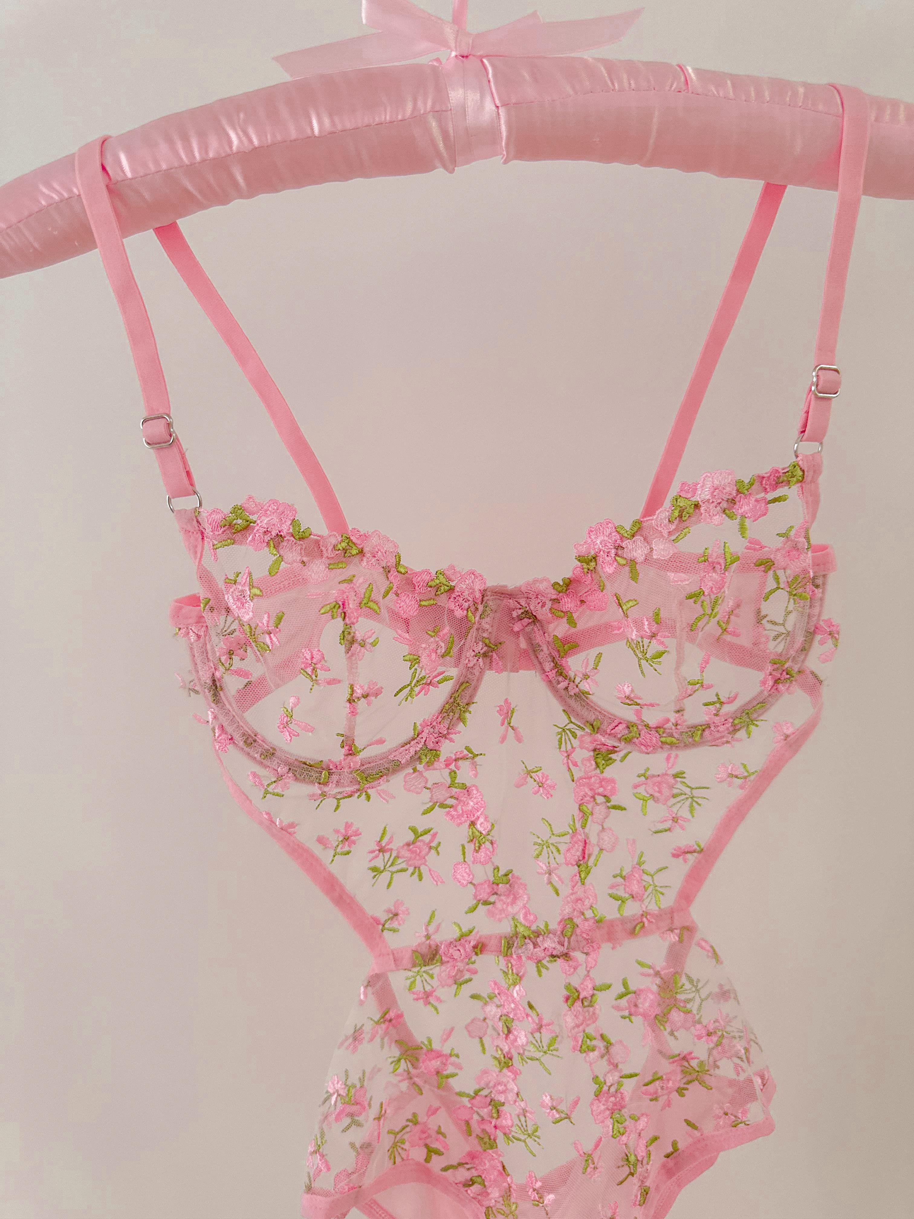 Barbie Floral Pink Underwire Bodysuit