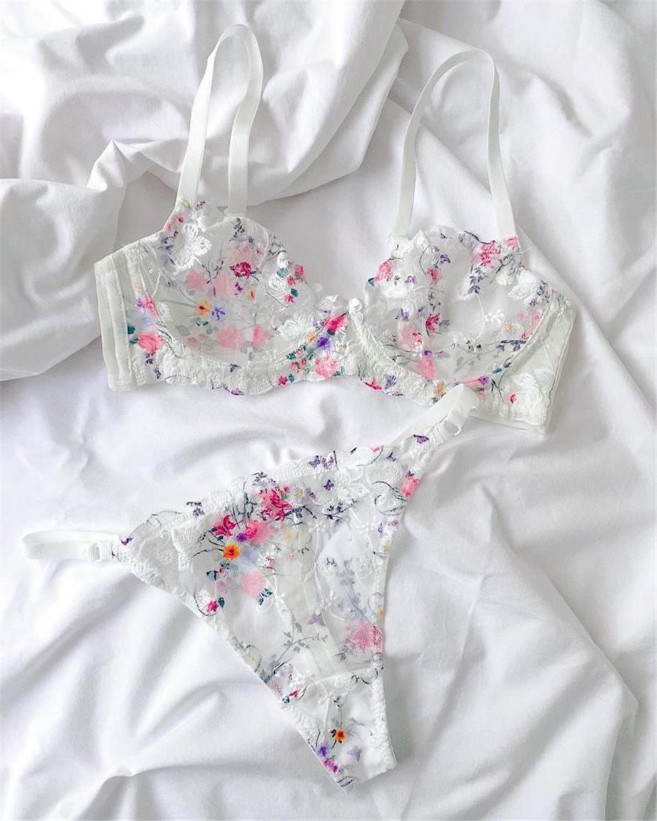 Rapunzel Floral Underwire Bra Set