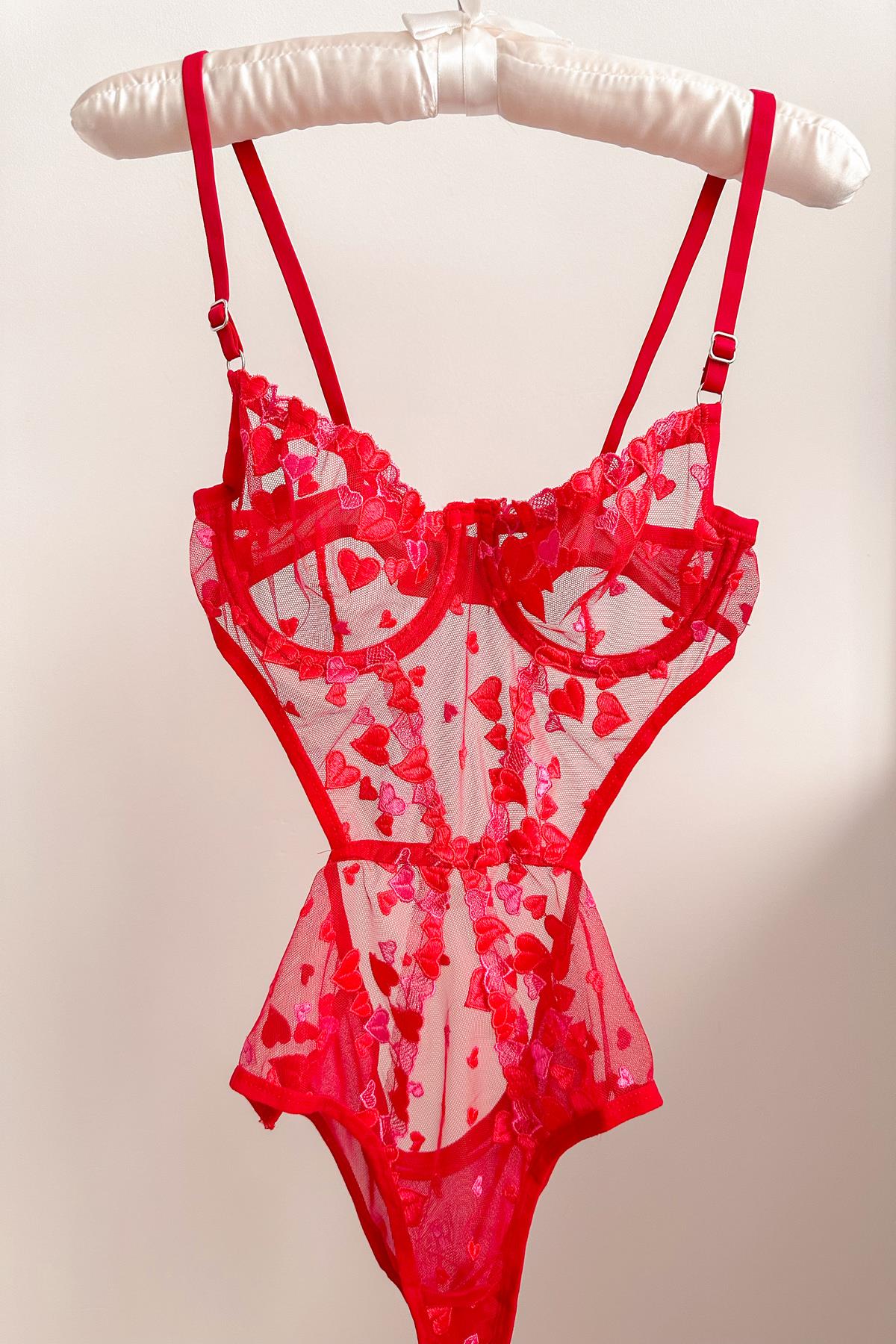 Vday Hearts Underwire Bodysuit